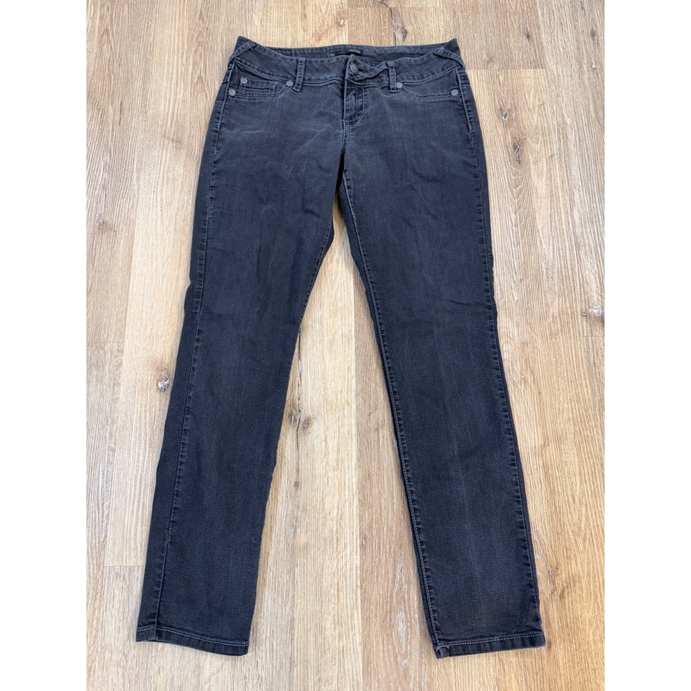 Maurices Minimalist Slim Leg Jeans Women L Black Stretch Denim Goth Y2K Indie
